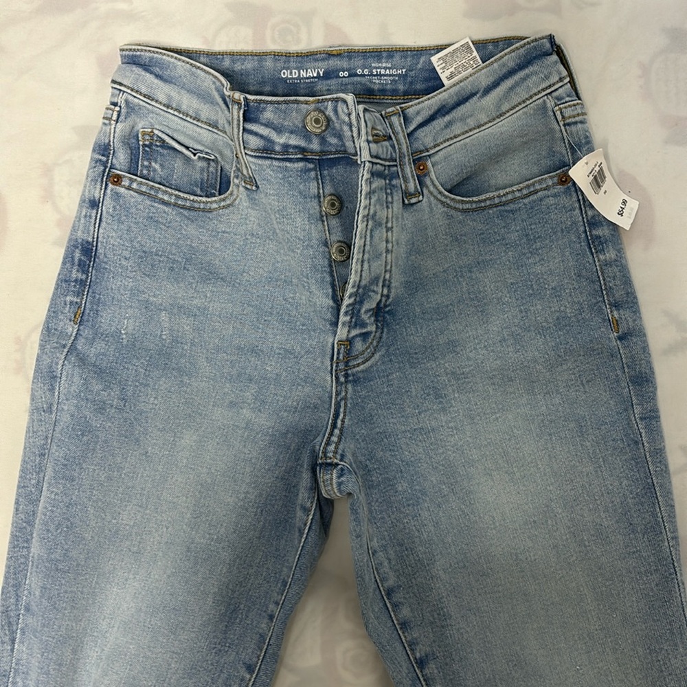 Distressed Old Navy Straight Leg jeans